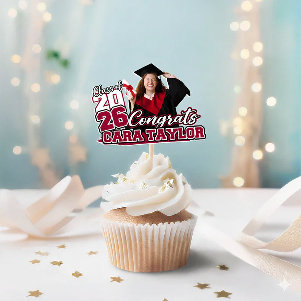 Custom Funny Face Congrats Graduation Party Decoration Cupcake Toppers LM32 893195