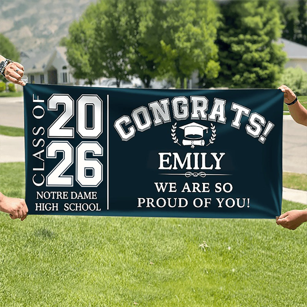 Congrats Class of 2026 Banner, Gift Idea Senior Graduation HN590 895072
