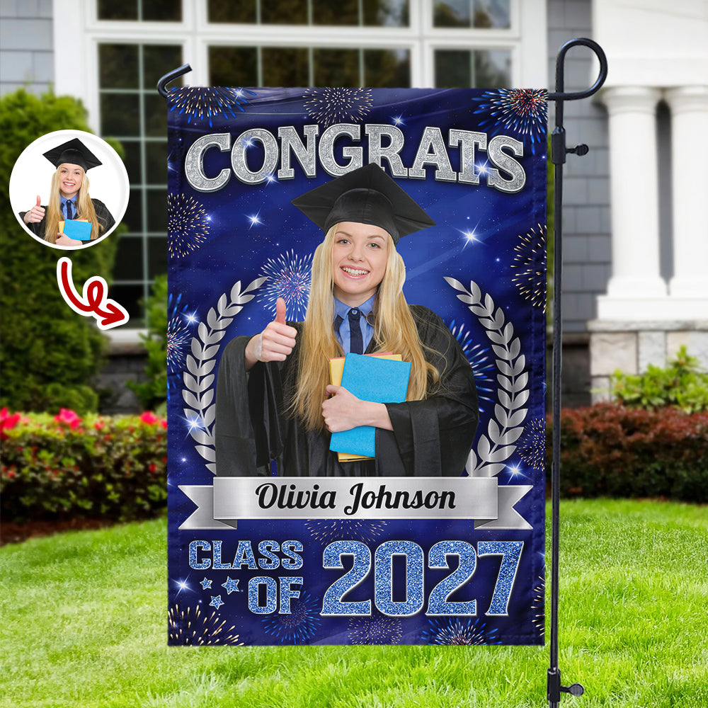 Custom Photo Congrats Graduation Class of 2026 Garden Flag Decor For Graduation Party CH07 910842