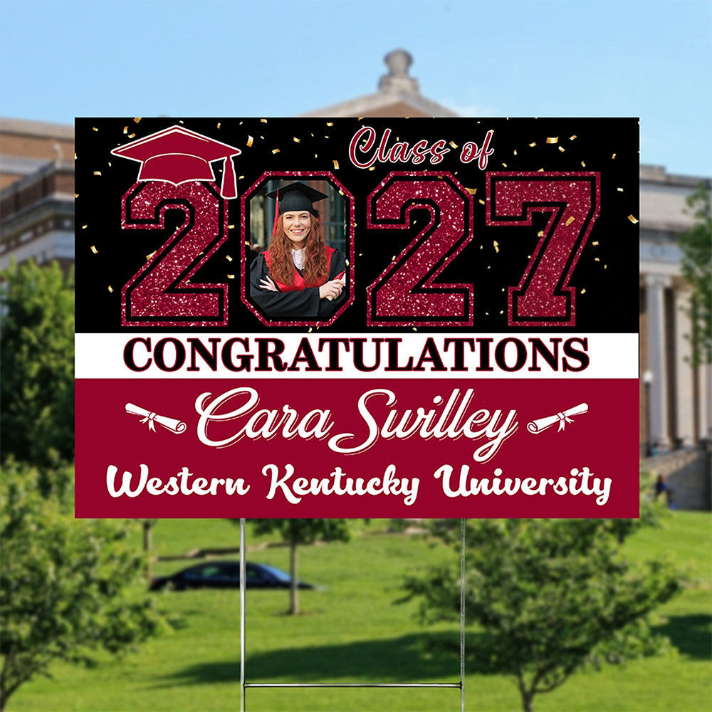 Custom Photo Congratulations Class Of 2026 Graduation Yard Sign HO82 893484