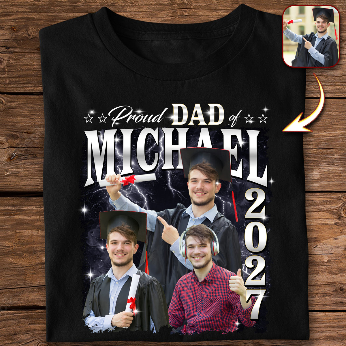 Custom Photo Proud Family Of 2026 Graduation Dark Shirt HA75 920482
