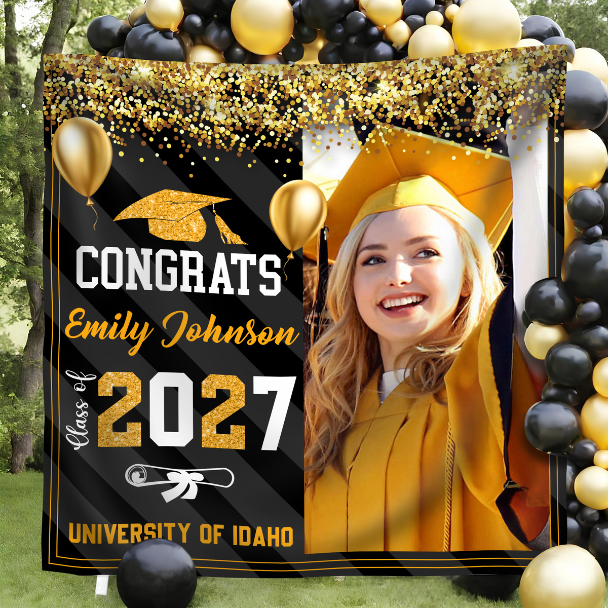 Custom Photo Graduation Backdrop Class of 2026 Party Decor CH07 910628