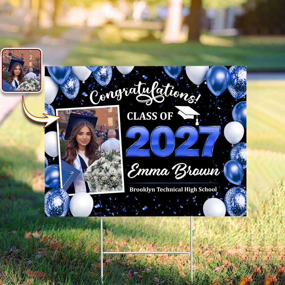 Custom Photo Class of 2026  Yard Sign Graduation Party Decor CH07 895550