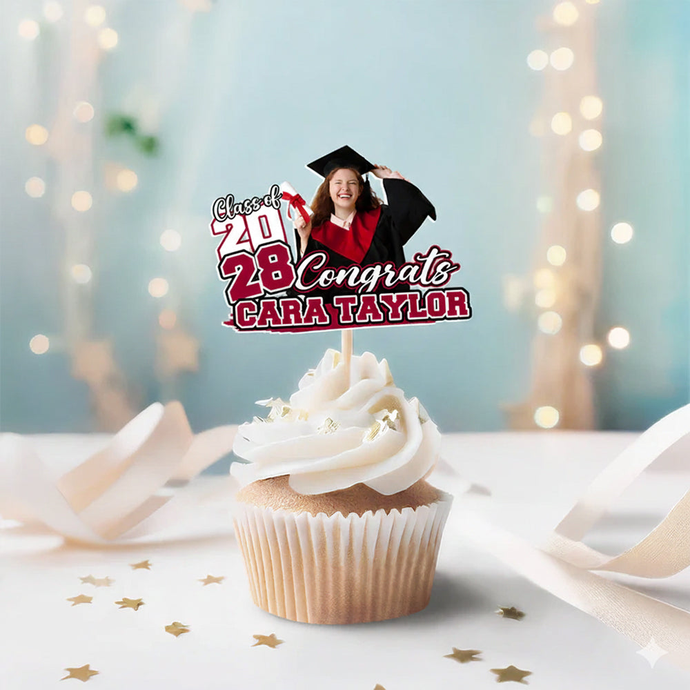 Custom Funny Face Congrats Graduation Party Decoration Cupcake Toppers LM32 893195