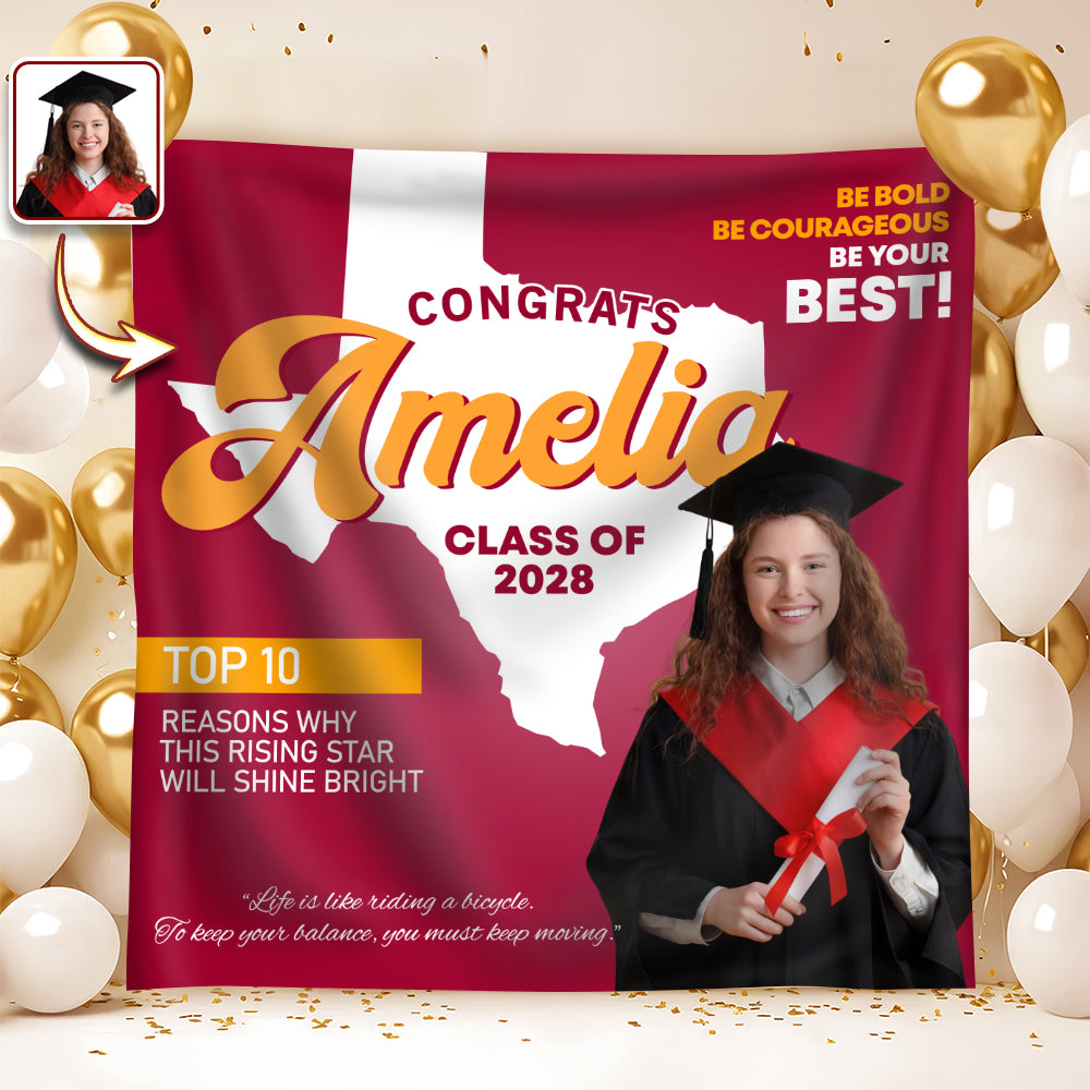 Custom Photo Graduation With US States Grad Of The Year 2026 Backdrop LM32 899217