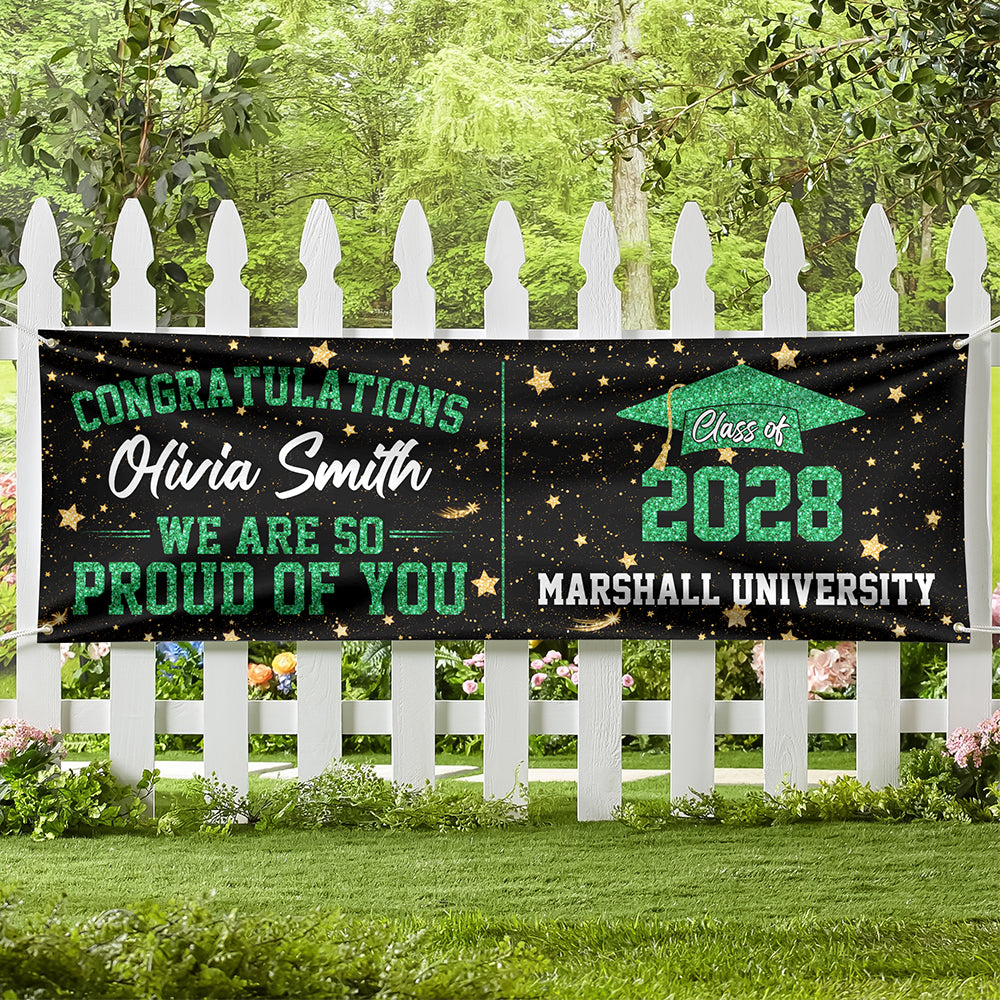 Custom Name We Are So Proud  Of You Banner 2026 Graduation Gift TH10 898773