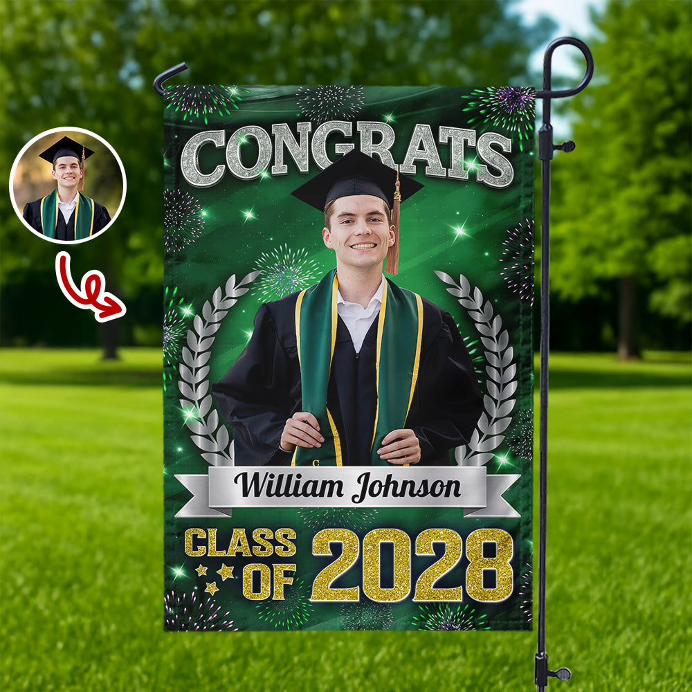 Custom Photo Congrats Graduation Class of 2026 Garden Flag Decor For Graduation Party CH07 910842