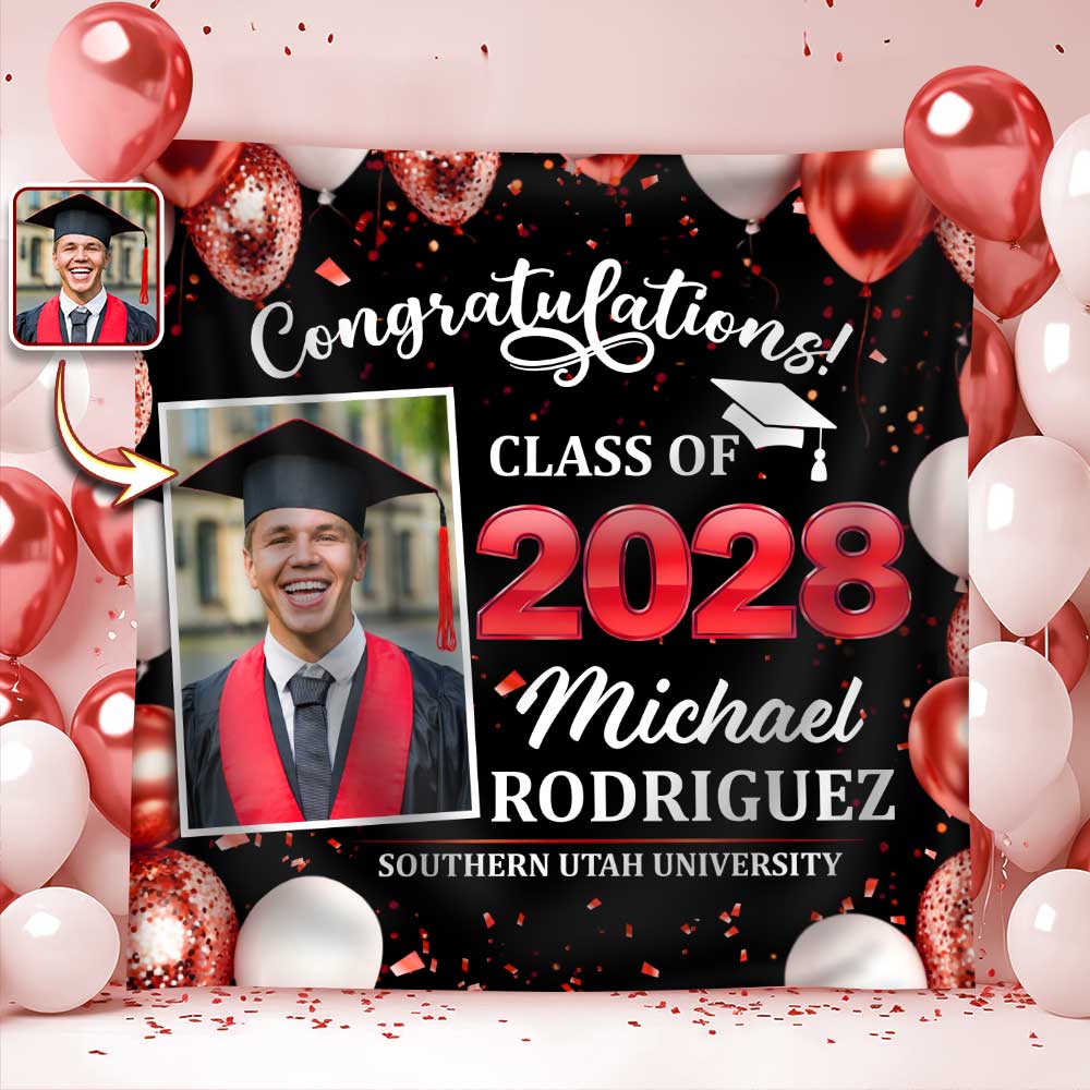 Custom Photo Congratulations Class of 2026 Backdrop Graduation Party Decor CH07 910826