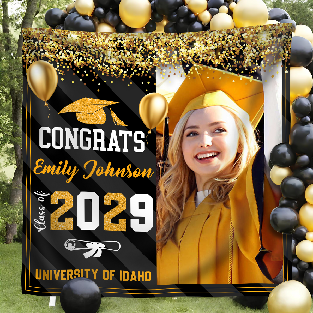 Custom Photo Graduation Backdrop Class of 2026 Party Decor CH07 910628