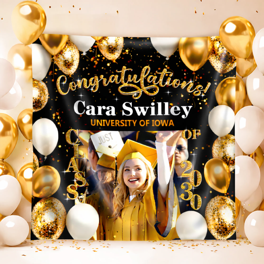 Custom Photo Congratulations Graduation 2026 Backdrop For Grad Party Decorations HO82 893470