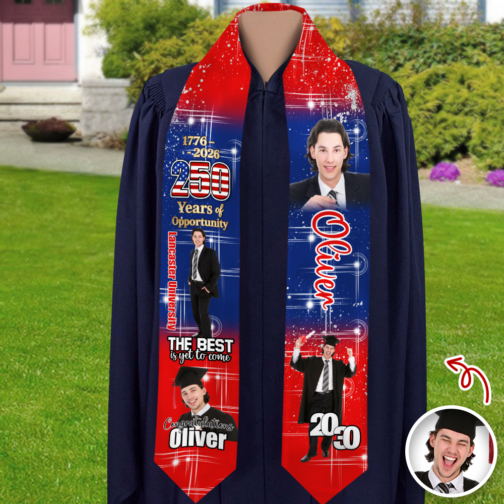 Custom Photo 250 Years Of Opportunity Graduation Celebration Stole TH10 898487