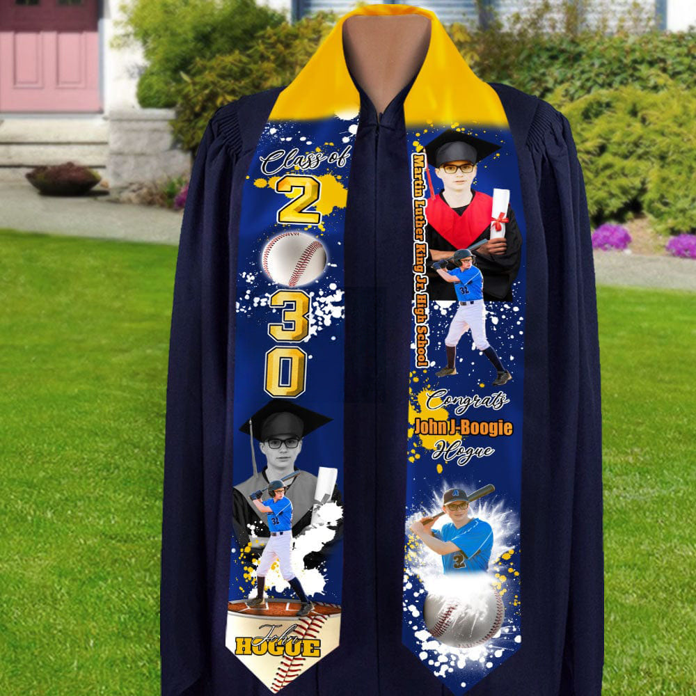 Custom Portrait Photo Class Of 2026 With Sporty Style Graduation Gift Stoles N369 890212