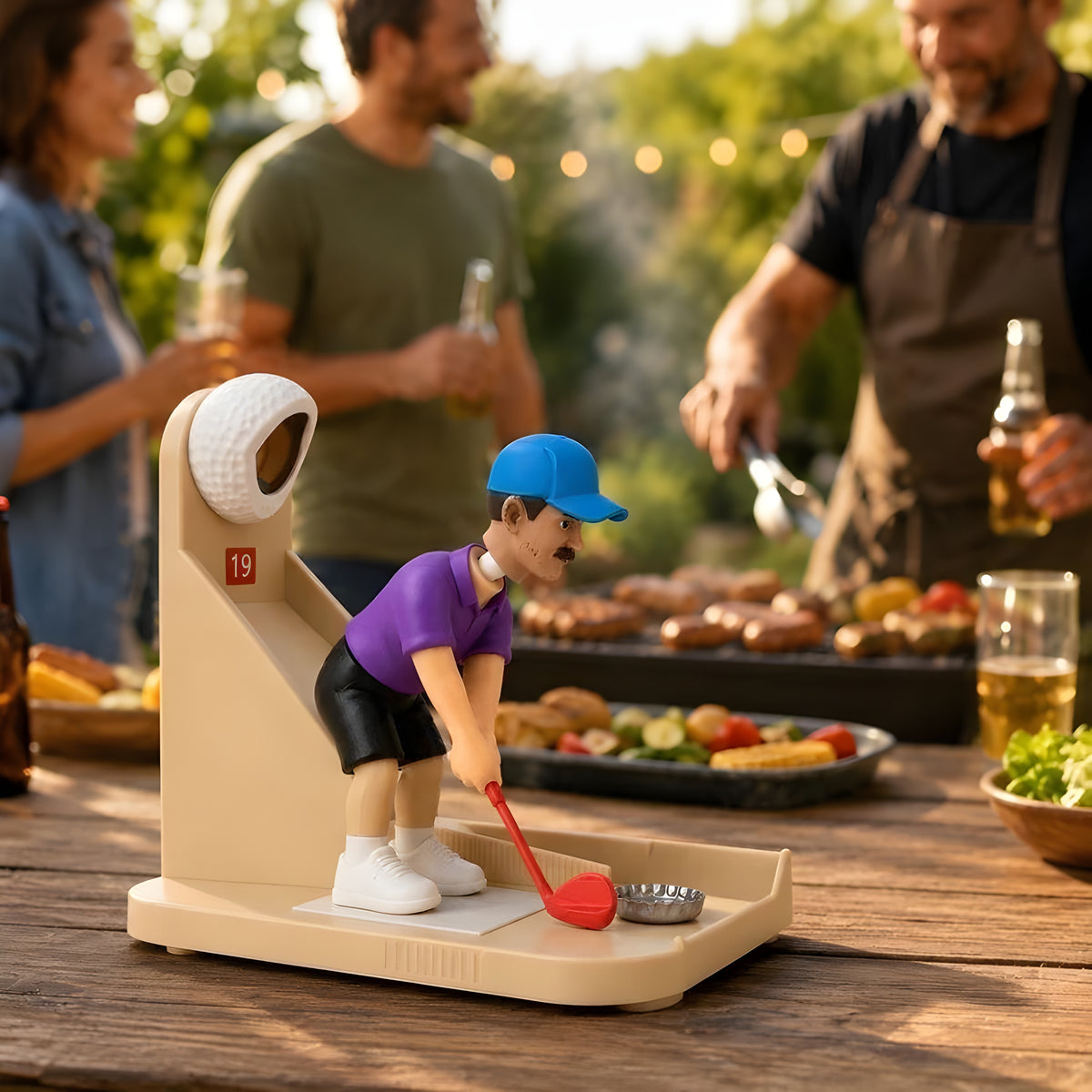 Funny Golf Bottle Opener Fridge Magnet, Mini Golfer Beer Cap Launcher & Collector LM32 669925