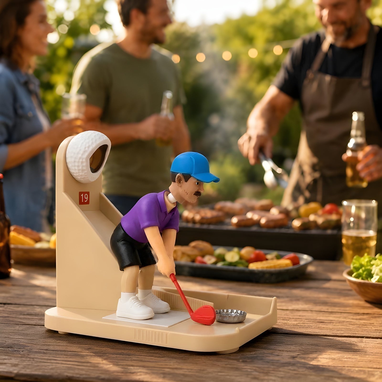 Funny Golf Bottle Opener Fridge Magnet, Mini Golfer Beer Cap Launcher & Collector LM32 669925