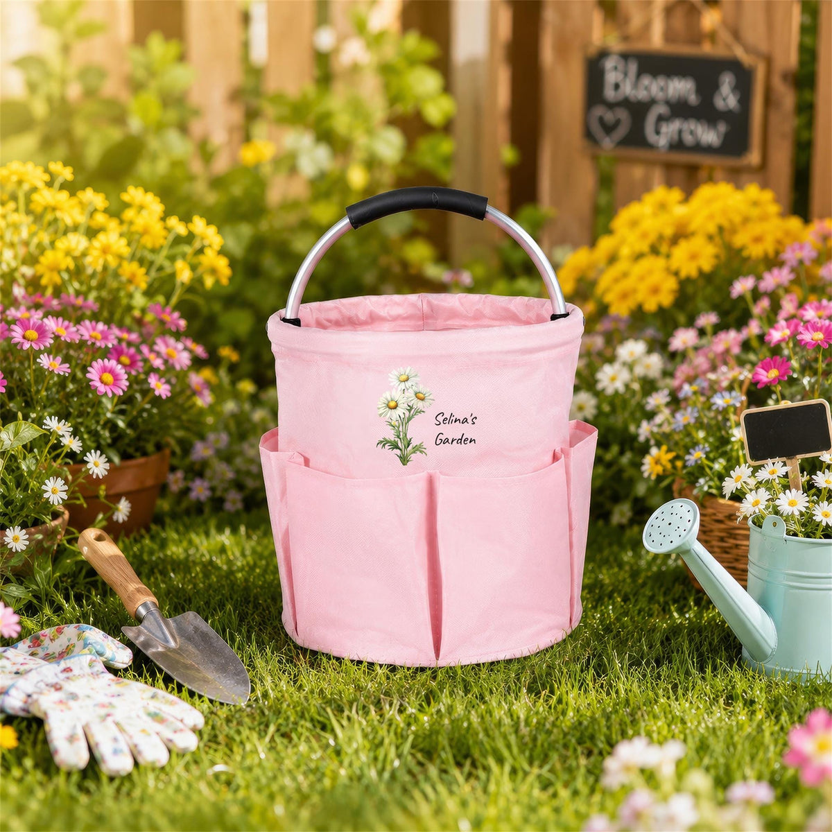 Personalized Flower Month Garden Tool Bag, Gift for Mom, Grandma, Gardener LM32 670179