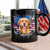 Custom Photo Dog Cat With American Flag Black Mug HA75 920082