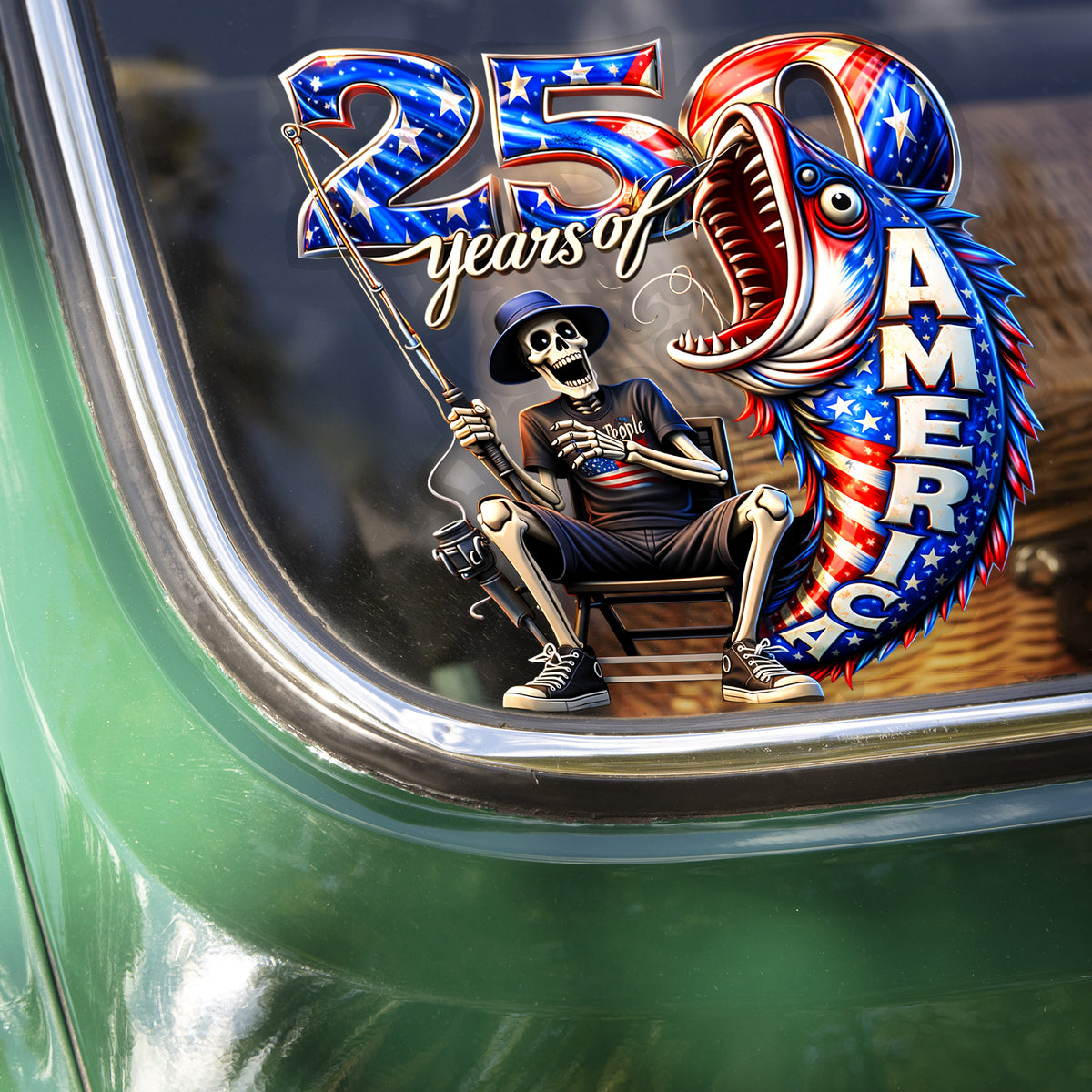 We The People Fisherman 250 Years Of Freedom Car America Window Decal Sticker LM32 899195