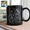 Custom Photo Dad With Kid Drawing Style Black Mug Gift For Birthday, For Dad HO82 894204
