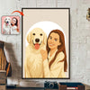 Custom Portrait Photo With Painting Style Poster Picture Frame Gift For Pet Owners HO82 894210