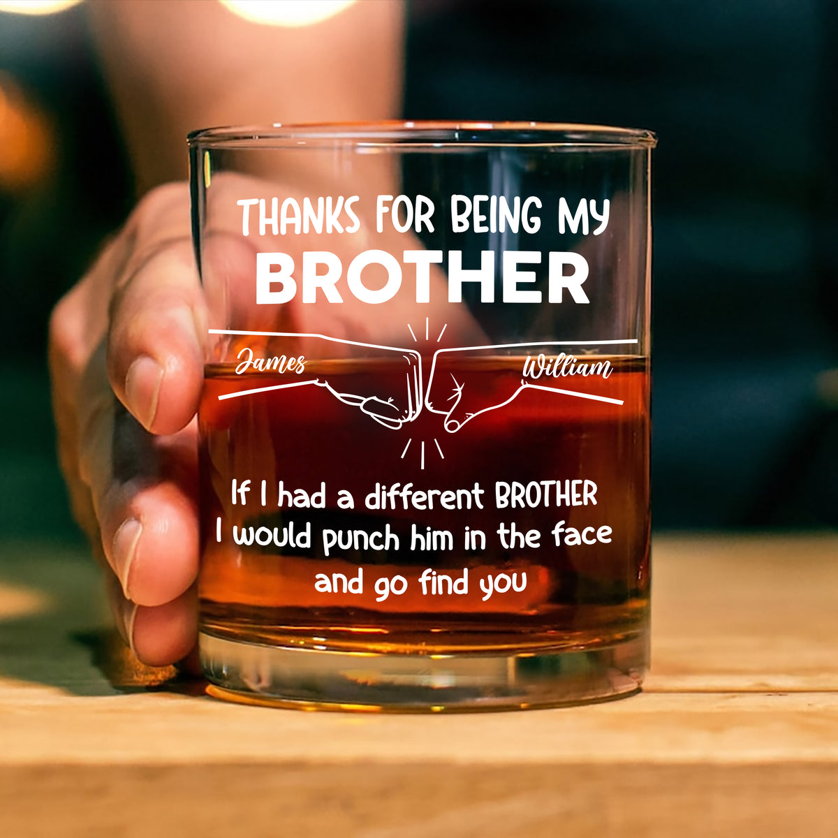 Thank For Being My Brother Personalized Whiskey Glass LM32 895201