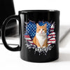 Custom Photo Dog Cat With American Flag Black Mug HA75 920082