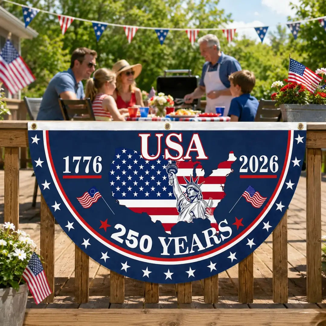 USA 250 Years 1776 - 2026 Non-Pleated Fan Flag TH10 170157