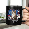 Custom Photo Dog Cat With American Flag Black Mug HA75 920082