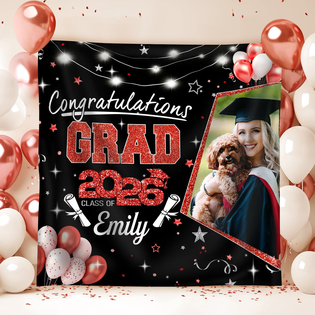Custom Photo Party Decorations 2025 Congratulations Grad Backdrop HO82 893622
