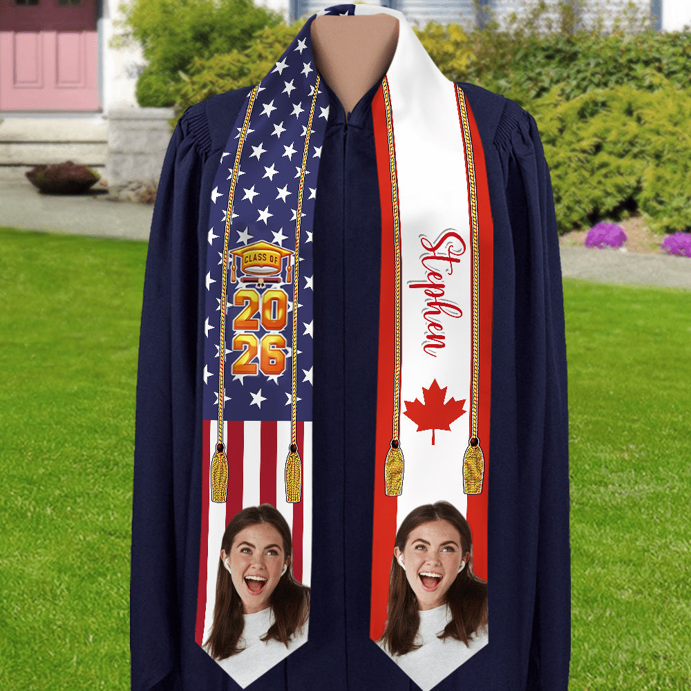 Custom Flag Nations Graduation Stoles Custom Photos N369 890695