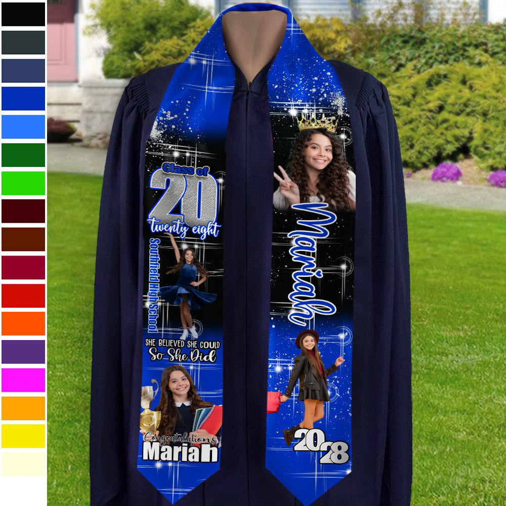 Custom Photo She Believed She Could Graduation Stoles TA29 HO82 890170
