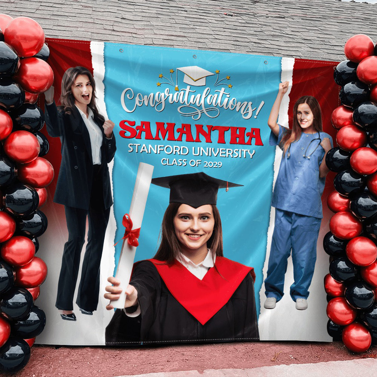 Custom Photo Congratulations Graduation Backdrop N369 890461