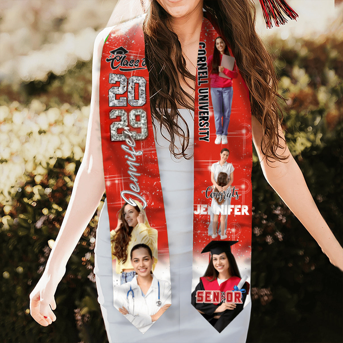 Custom Photo Congrats Glitter Graduation Stoles N369 890479