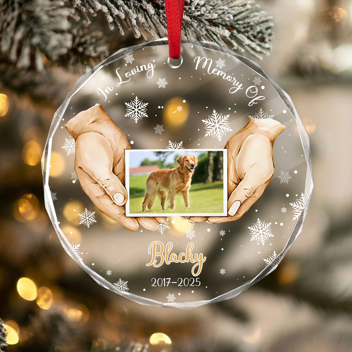 Custom Pet Photo Memorial Glass Ornament TH10 894999