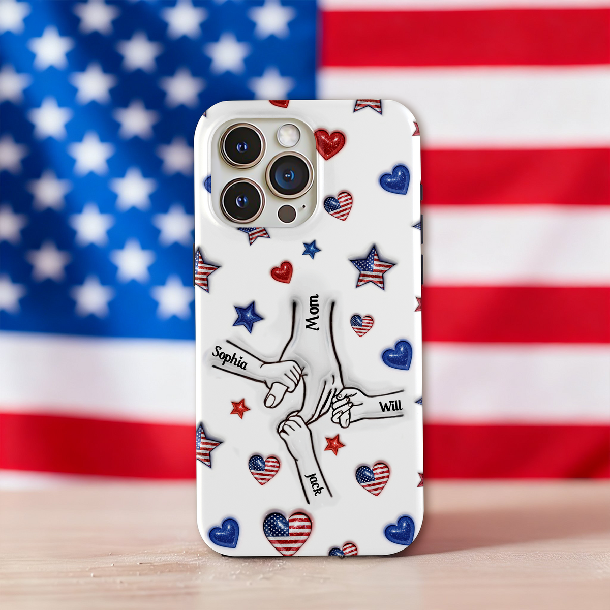 Forever Connected, Hand in Hand - Family Personalized 3D Inflated Effect Printed Phone Case HA75 920384