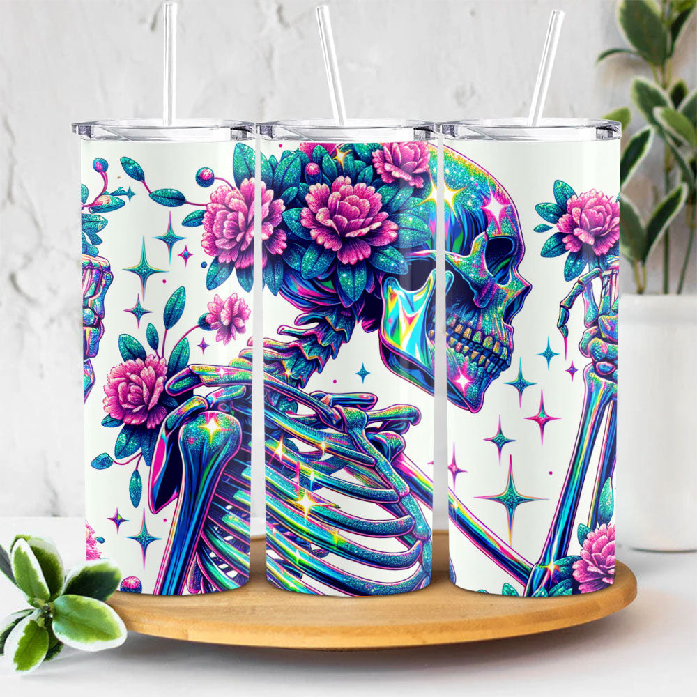 Skeleton With Rose Skinny Tumbler HO82 894956