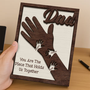 Daddy We Will Always Reach For You 2-Layered Wooden Plaque With Stand LM32 893605