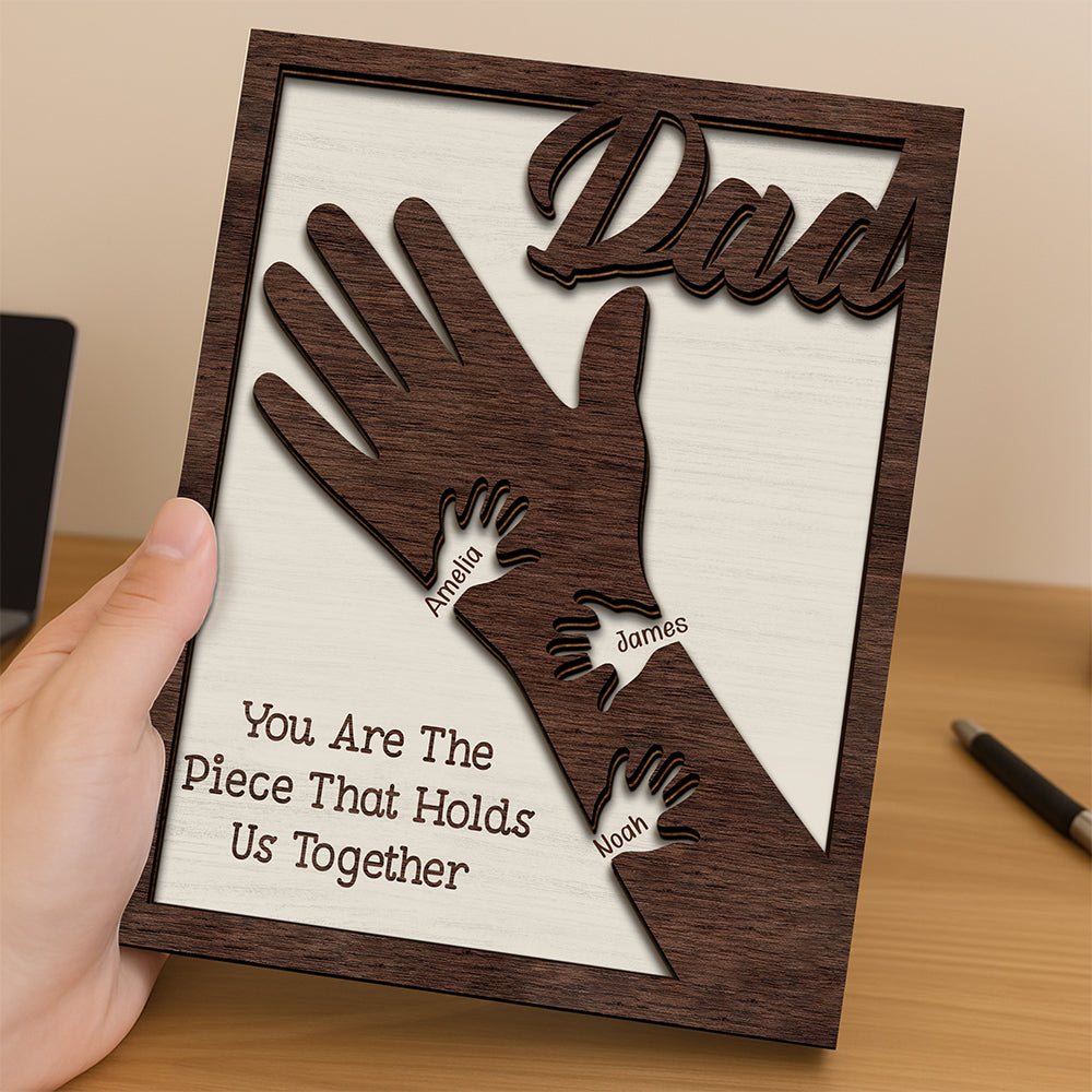 Daddy We Will Always Reach For You 2-Layered Wooden Plaque With Stand LM32 893605