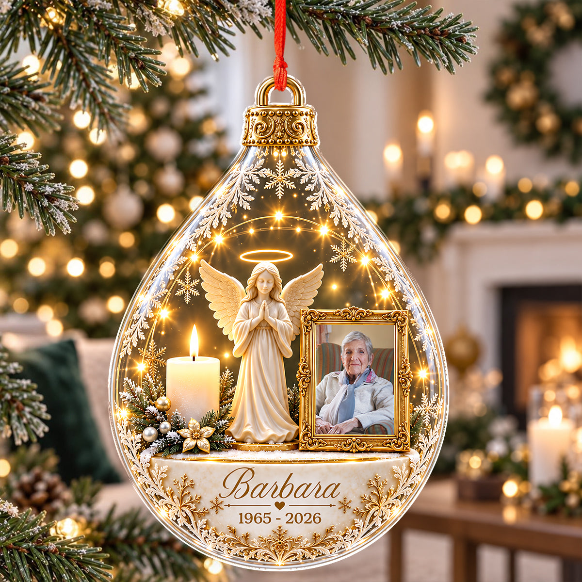 Custom Photo Memorial Angel Acrylic Ornament, Sympathy Keepsake for Loved Ones LM32 670019