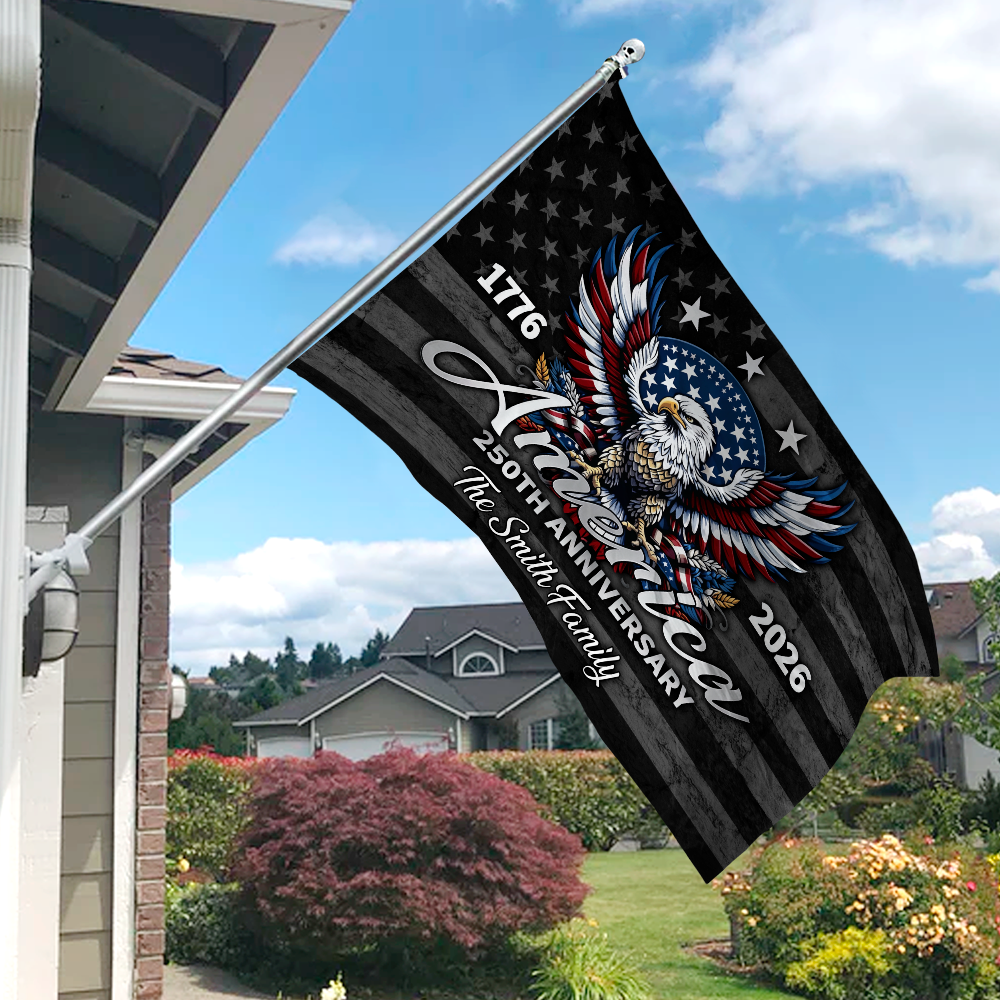 Personalized Family Name America 250th Anniversary Banner House Flag HA75 920918