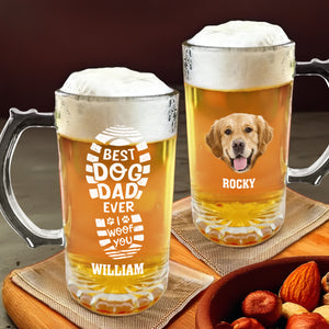 Custom Photo Best Dog Dad Ever Glass Beer Mug Personalized Gift For Dog Dad CH07 895474