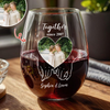 Custom Photo Forever And Always - Couple Personalized Wine Glass HA75 920038