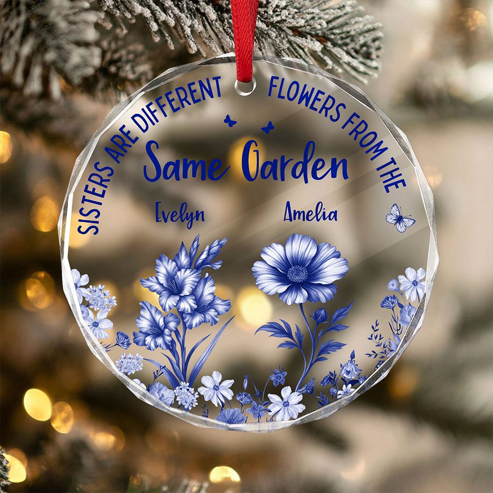 It Takes A Long Time To Grow An Old Friend Toile De Jouy Vintage French Style Personalized Cirle Glass Ornament HA75 897072