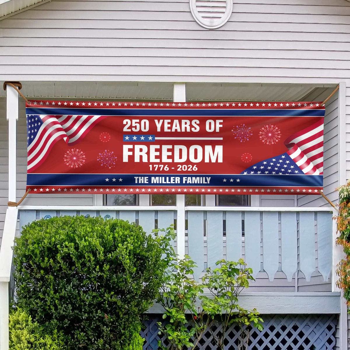 Custom Family Name 250 Years Of Freedom Banner CH07 910638