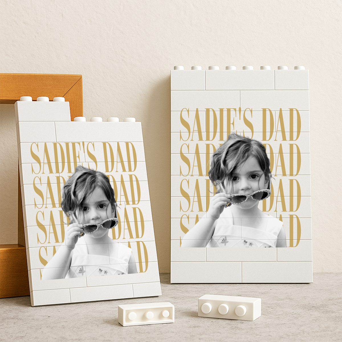 Personalized Vintage Photo Dad, Mom Father's Day Gift Building Brick Block TH10 170149
