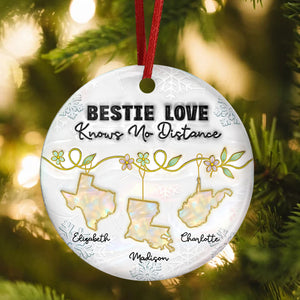 Custom Pearl Family Love Knows No Distance 3D Effect Ceramic Ornament LM32 895529