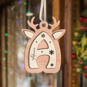 Personalized Reindeer Letter Wood Ornament For Christmas Gifts TH10 896319