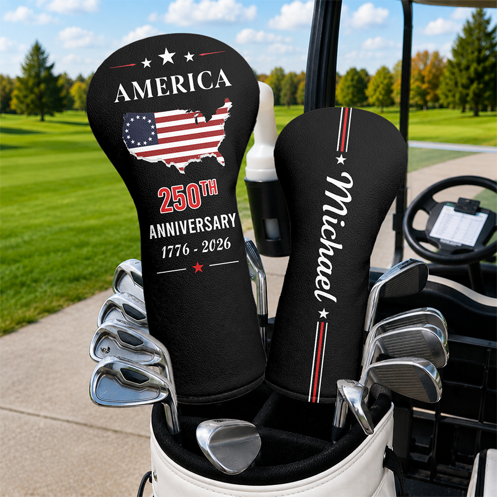 Custom Name America 250th Anniversary 1776–2026 Golf Head Cover LM32 668945