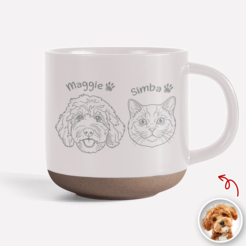 Personalized Dog Photo Engraved Pottery Mug - Custom Pet Lover Gift CH07 911410