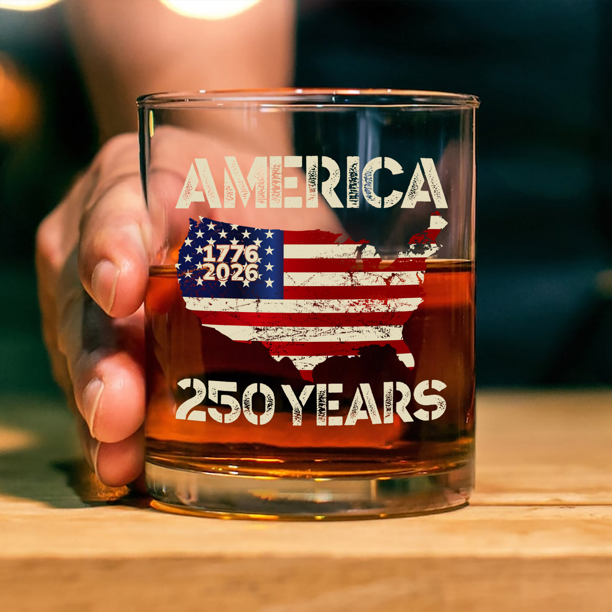 250 Years America Anniversary 250th Independence Day Whiskey Glass HA75 897356