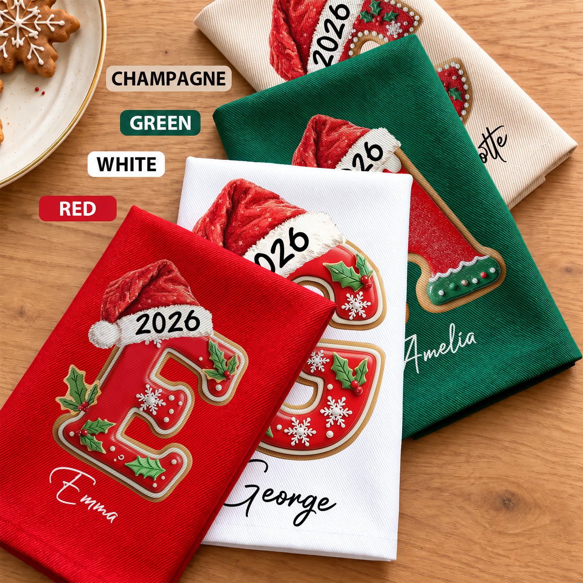 Personalized Gingerbread Letter Family Reusable Napkin HO82 903720